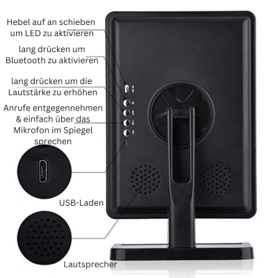 LED Make-Up Spiegel mit Bluetooth Lautsprecher